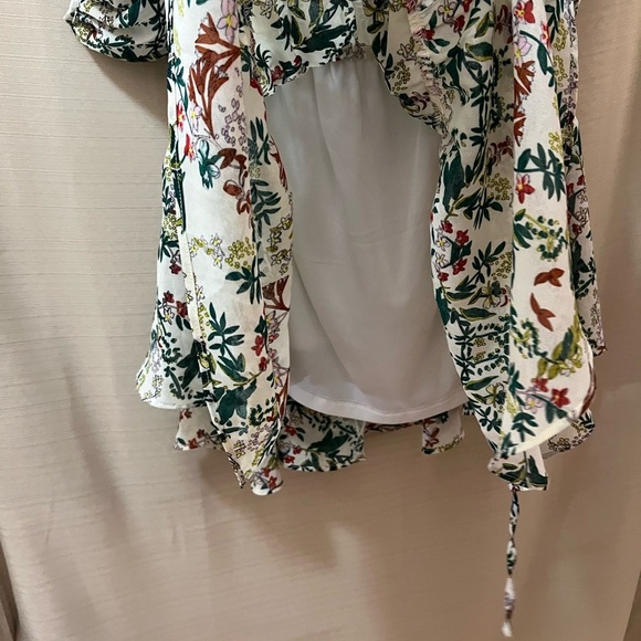 🔴 Essue Multicolor Floral Mini Dress Size Small Off the Shoulder - Picture 4 of 8